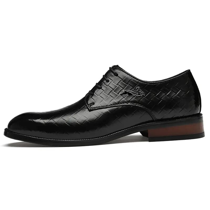 British Knight Top Layer Leather Classic Versatile Soft Comfortable Anti-Slip Commute Formal Dress Shoes Men's Black