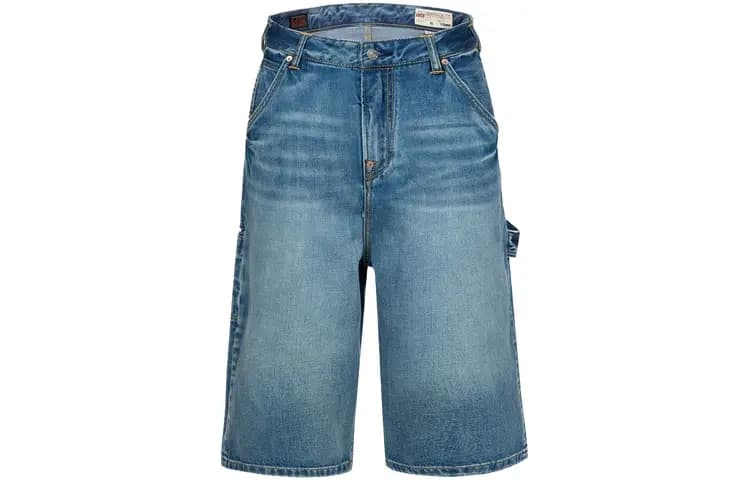 EVISU SS24 Seagull Print and Dharma Pattern Denim Shorts Men's Denim Blue 2