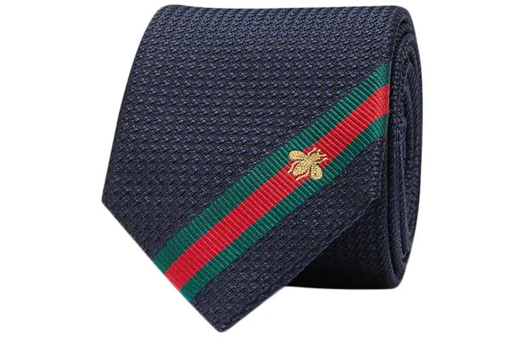 GUCCI Silk Ties Unisex Midnight Dark Blue 2
