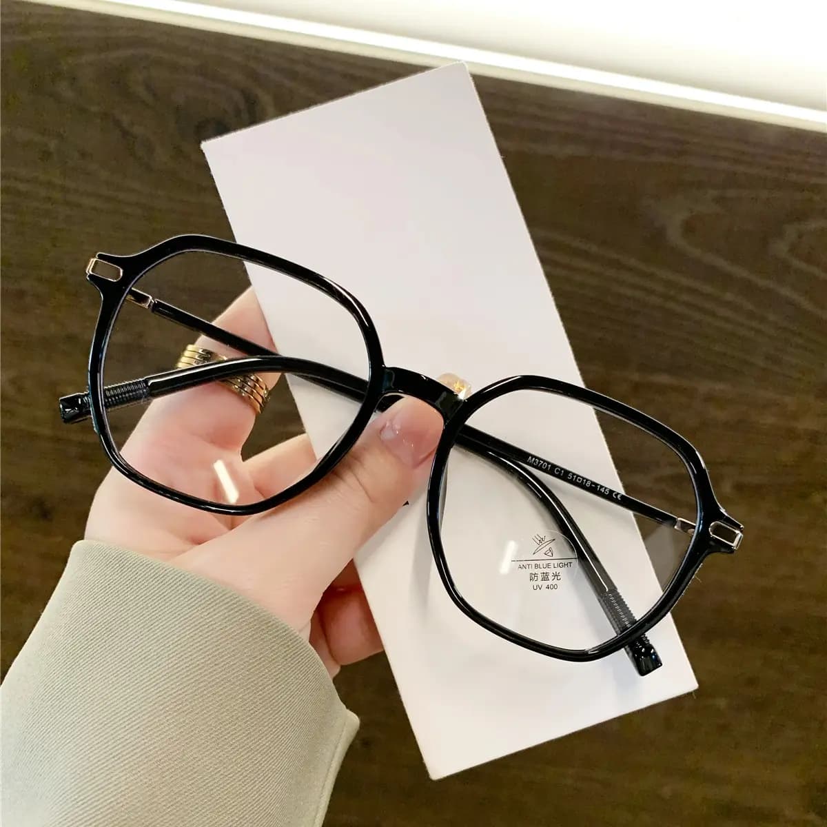 Lidian Korean Style Versatile Slimming Blue Light Blocking Glasses Face-Shaping Anti-Radiation Glasses Frame Plain Lenses Women's 3