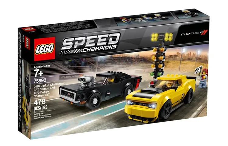 LEGO Speed Champions 2018 Dodge Challenger SRT Demon and 1970 Dodge Charger R/T Building Blocks 75893 4