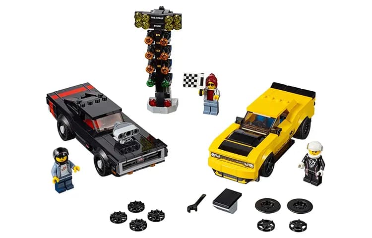 LEGO Speed Champions 2018 Dodge Challenger SRT Demon and 1970 Dodge Charger R/T Building Blocks 75893
