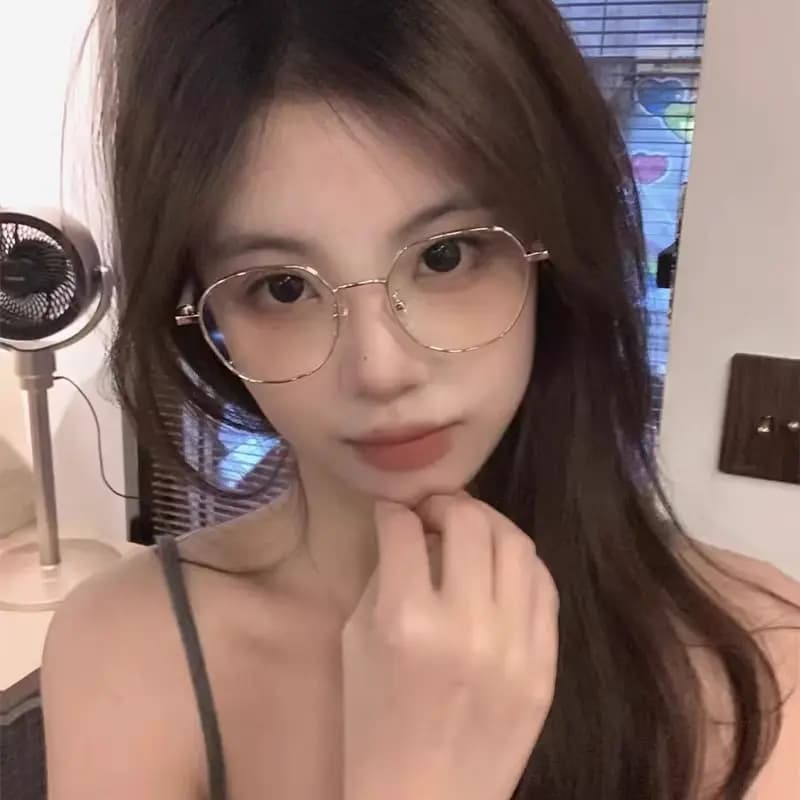 Lidian Large Frame Slimming Blue Light Blocking Glasses Korean Style Versatile Plain Lenses Unisex 5
