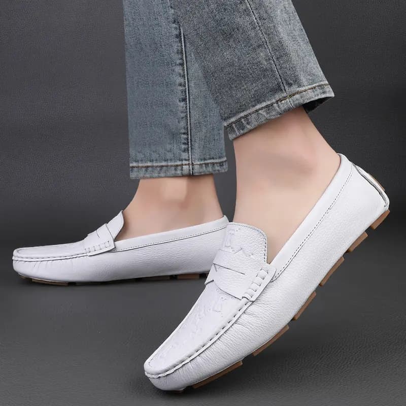 CKVUSAMG Gommino Loafers Men White 7