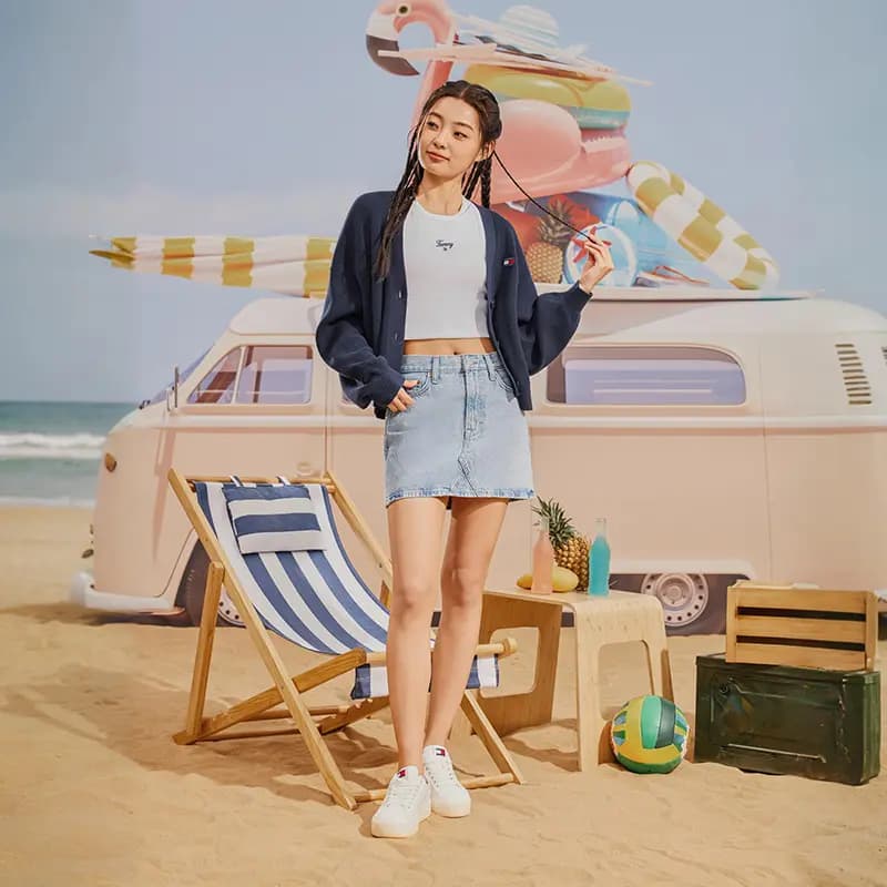 Tommy Hilfiger Qadın Denim Ətək Denim Blue 4