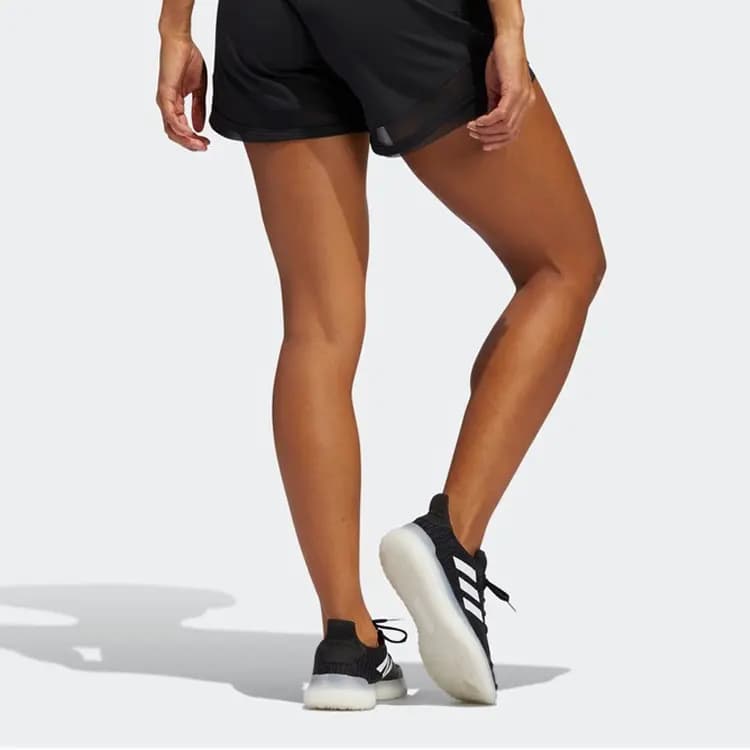adidas Solid Color Elastic Waist Training Shorts Women's Black 4