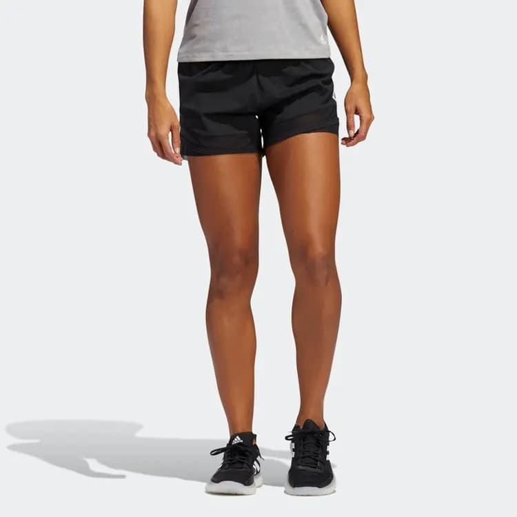 adidas Solid Color Elastic Waist Training Shorts Women's Black 3