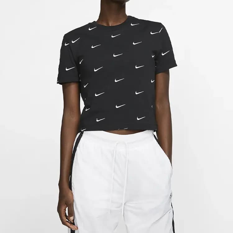 Nike Swoosh Logo Qısaqol Köynək Qara 2