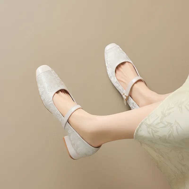 AGSDON Chunky Heel Mary Jane Shoes 3cm Women's 6