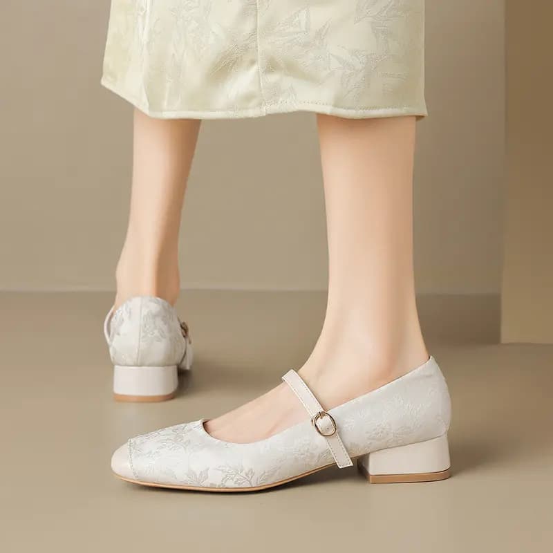 AGSDON Chunky Heel Mary Jane Shoes 3cm Women's 5