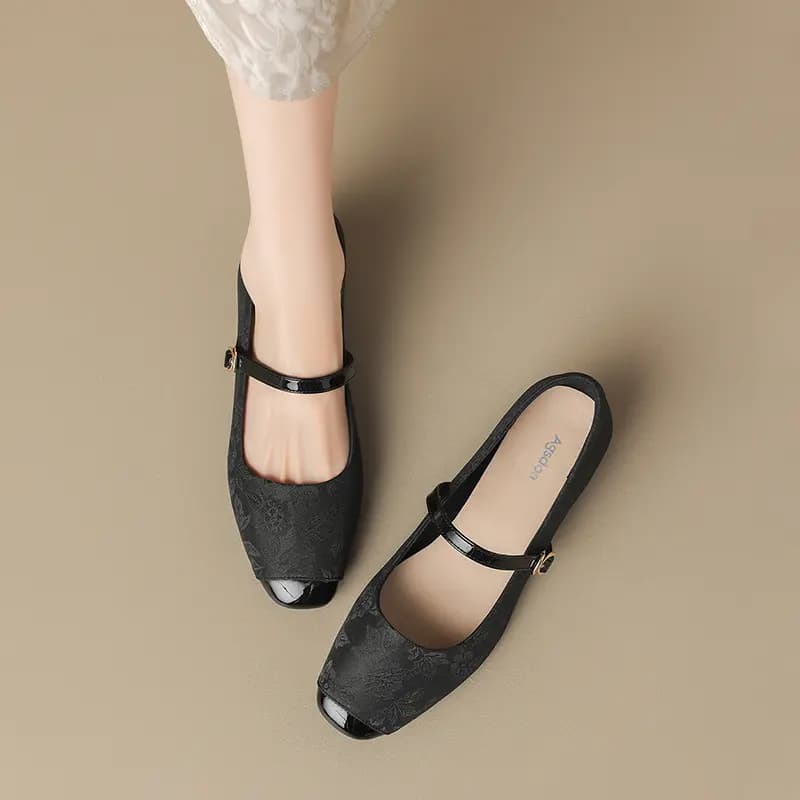 AGSDON Chunky Heel Mary Jane Shoes 3cm Women's 18