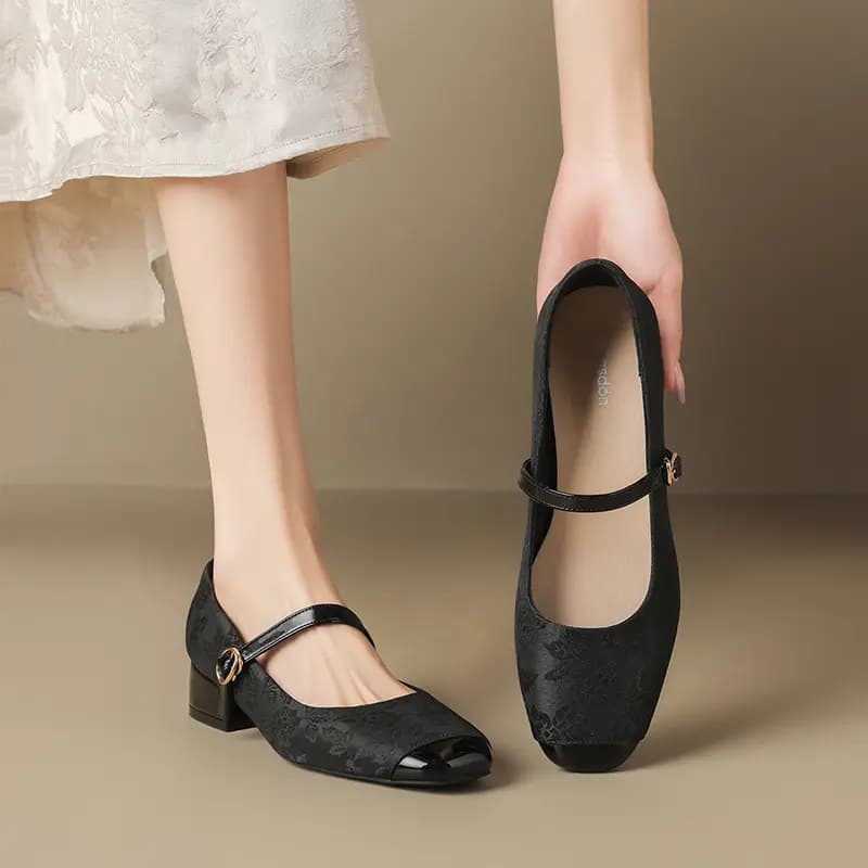 AGSDON Chunky Heel Mary Jane Shoes 3cm Women's 17