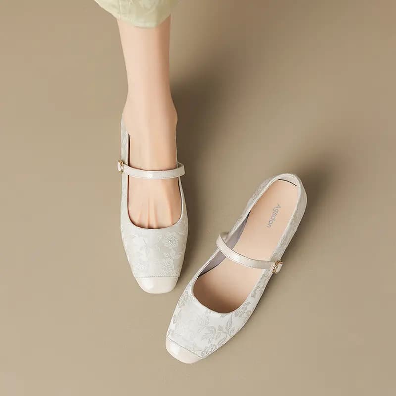 AGSDON Chunky Heel Mary Jane Shoes 3cm Women's 7