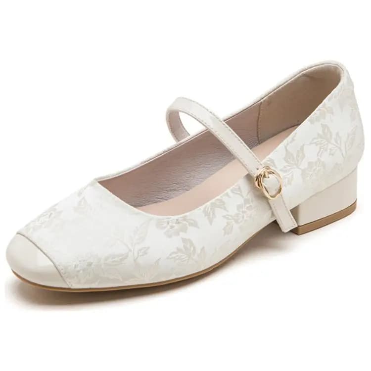 AGSDON Chunky Heel Mary Jane Shoes 3cm Women's 2