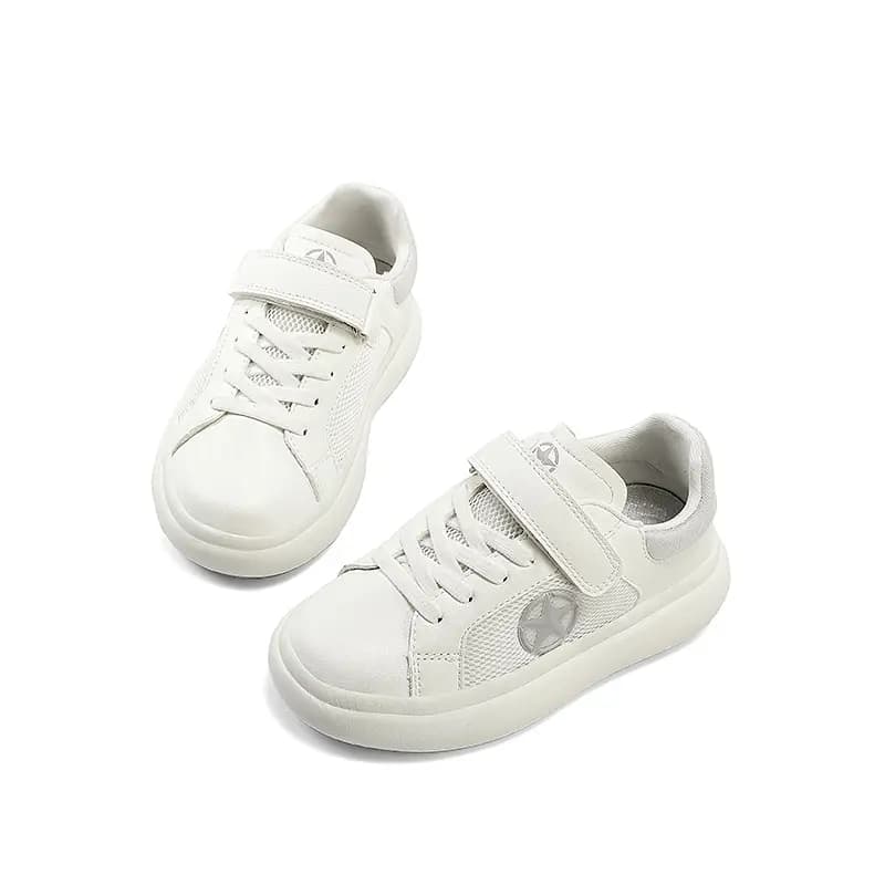 Kids Jeep Outdoor Casual White Shoes Breathable Soft Sole Velcro Slip-Resistant Wear-Resistant Low-Top Kids' Skate Shoes White 4