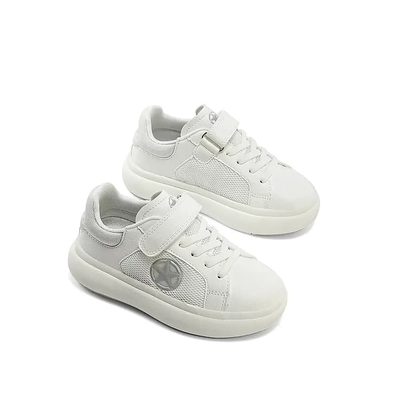 Kids Jeep Outdoor Casual White Shoes Breathable Soft Sole Velcro Slip-Resistant Wear-Resistant Low-Top Kids' Skate Shoes White 3