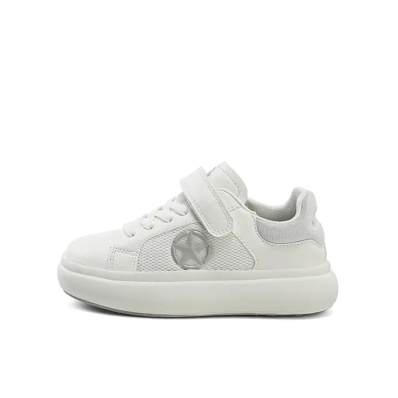 Kids Jeep Outdoor Casual White Shoes Breathable Soft Sole Velcro Slip-Resistant Wear-Resistant Low-Top Kids' Skate Shoes White