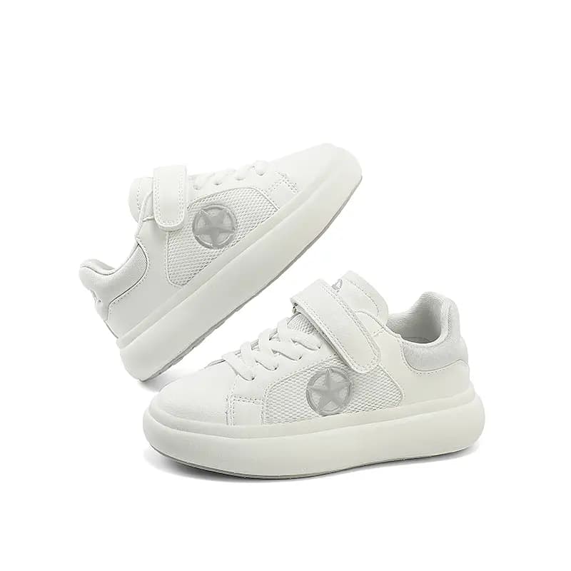 Kids Jeep Outdoor Casual White Shoes Breathable Soft Sole Velcro Slip-Resistant Wear-Resistant Low-Top Kids' Skate Shoes White 6
