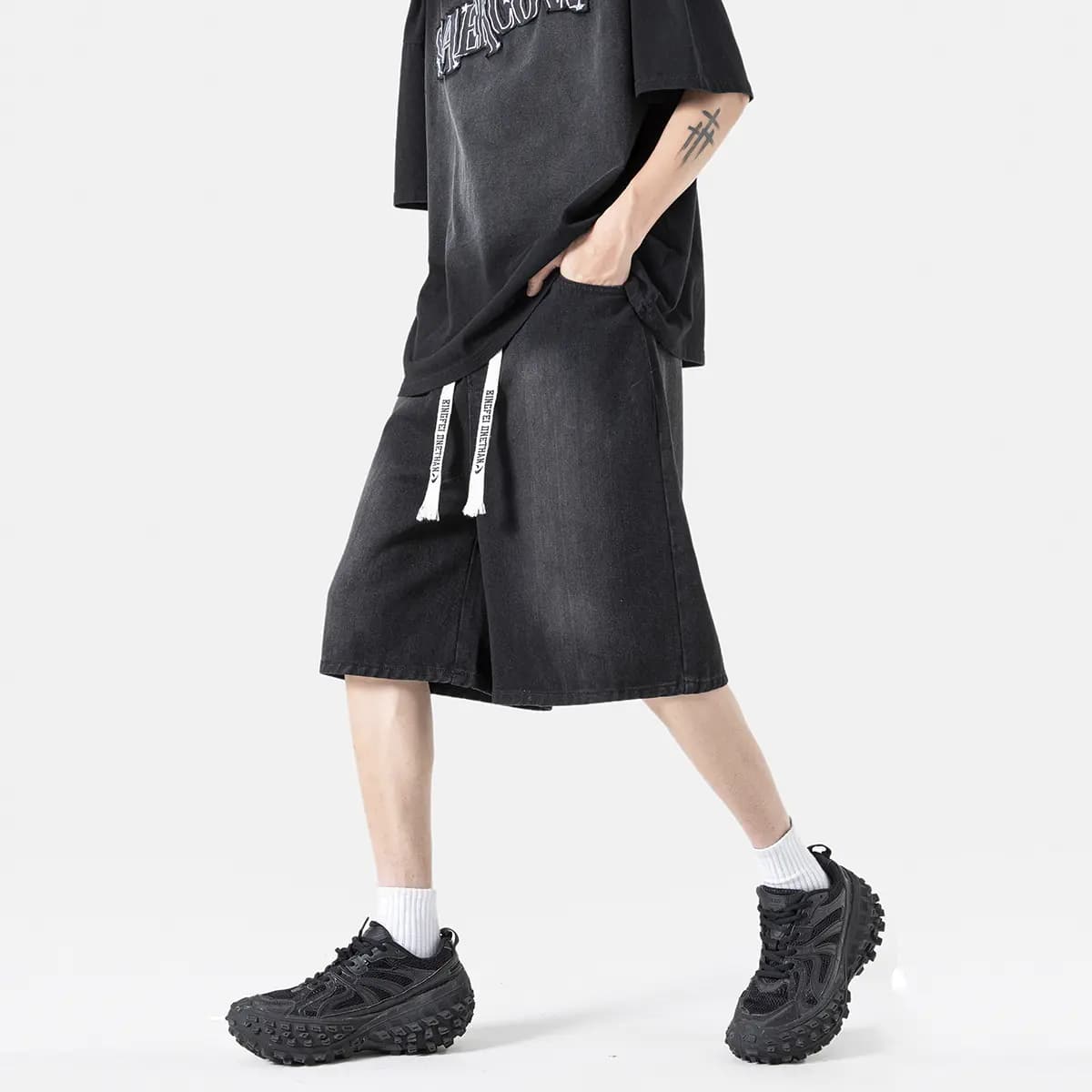 Ice flying Denim Unisex Şort 4