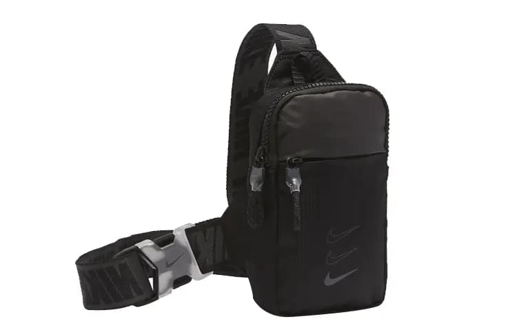 Nike Polyester Nylon Cell Phone Pouch Shoulder Bag Crossbody Bag Fanny Pack Sling Bags Small Size Unisex Black 2
