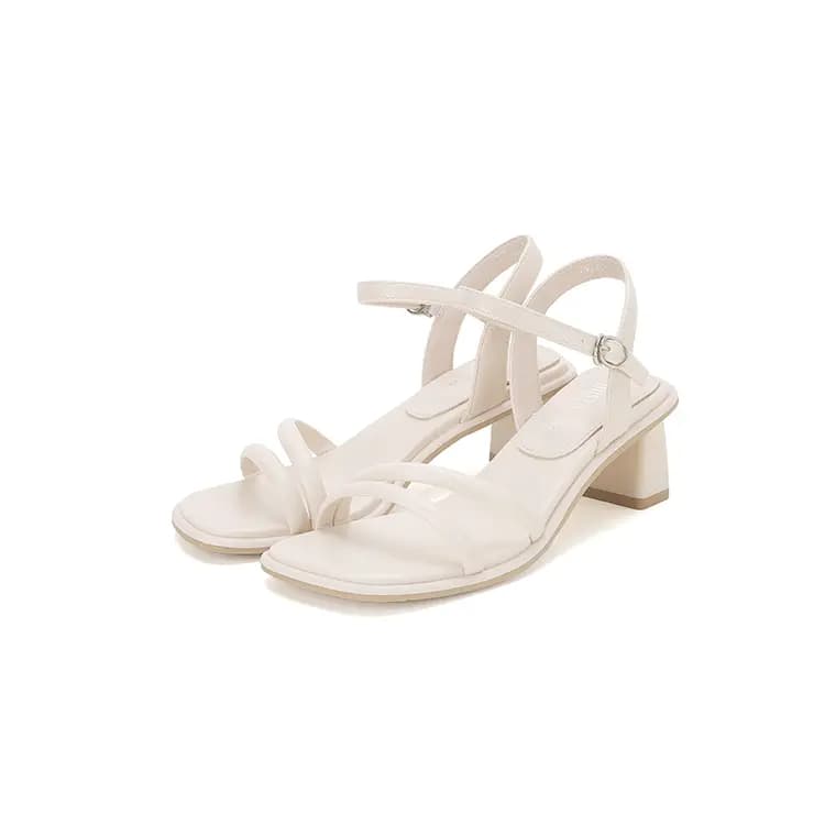 DUSTO PU Elegant Casual Chunky Heel One-Strap Sandals 6cm Women's 3