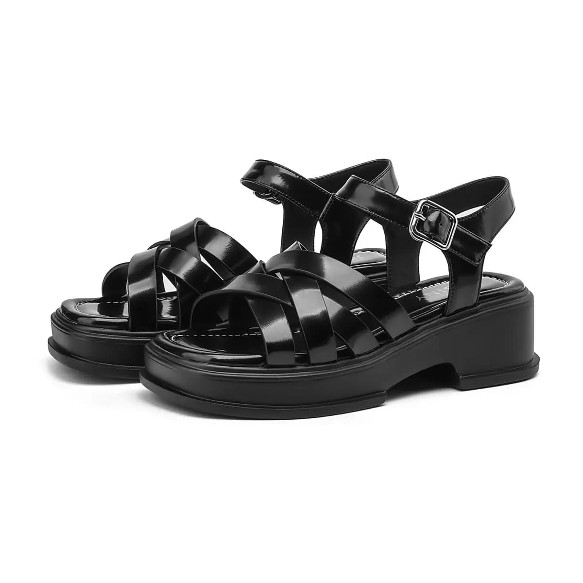 JOSINY Roman Sandals 5.3cm Women's Black/Ecru 3
