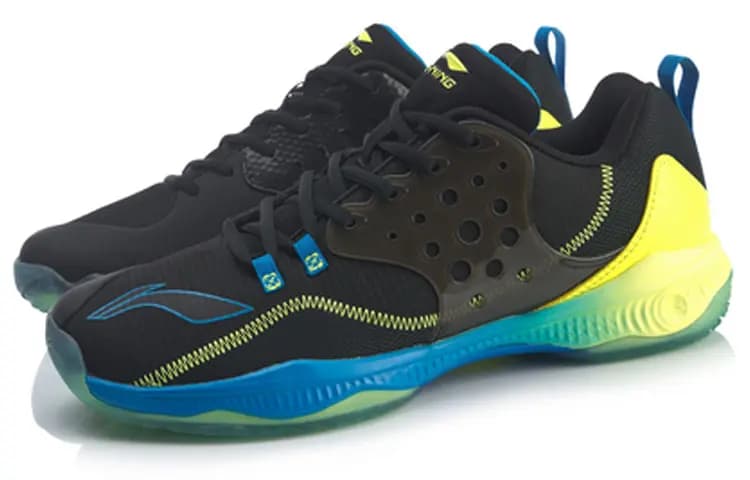 LINING Battle Halberd Unisex Badminton Ayaqqabısı Qara/Yaşıl 3