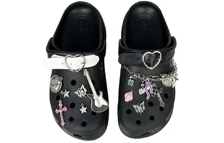 Crocs Classic Clog Qadın Sabo Qara/Bənövşəyi 4
