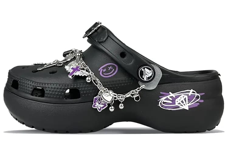 Crocs Classic Clog Qadın Sabo Qara/Bənövşəyi
