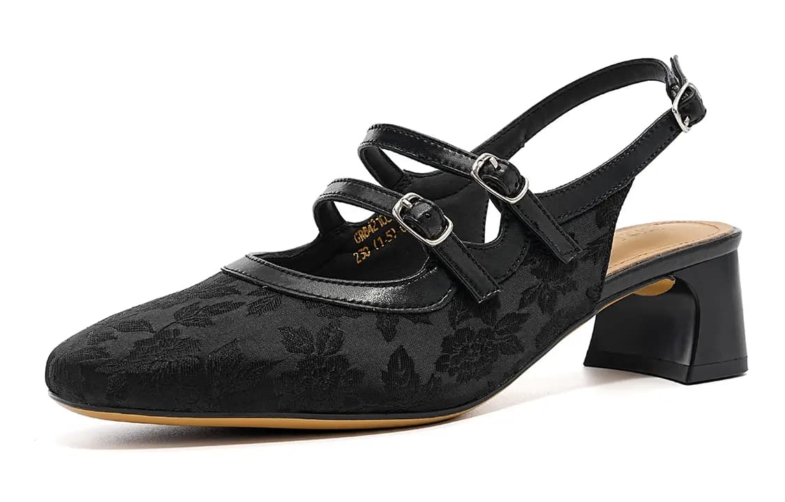 EBLAN Versatile Vintage Style Casual Square Heel Mary Jane Shoes Women's 2