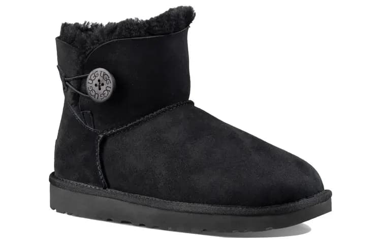 UGG Mini Bailey Button Boot Black Women's 3