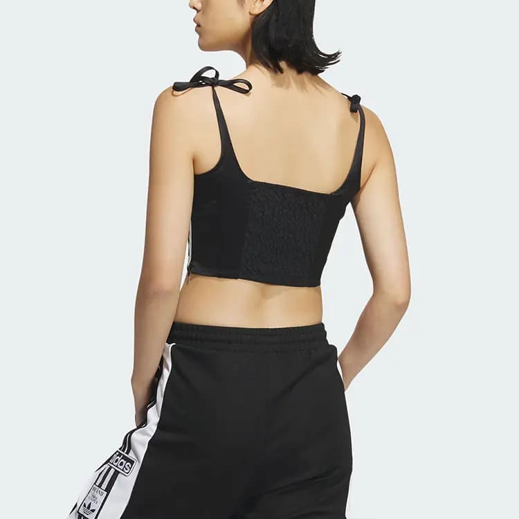 Adidas Originals 3 Stripes ADICOLOR 3 STRIPES CORSET Qadın Mayka Qara 4