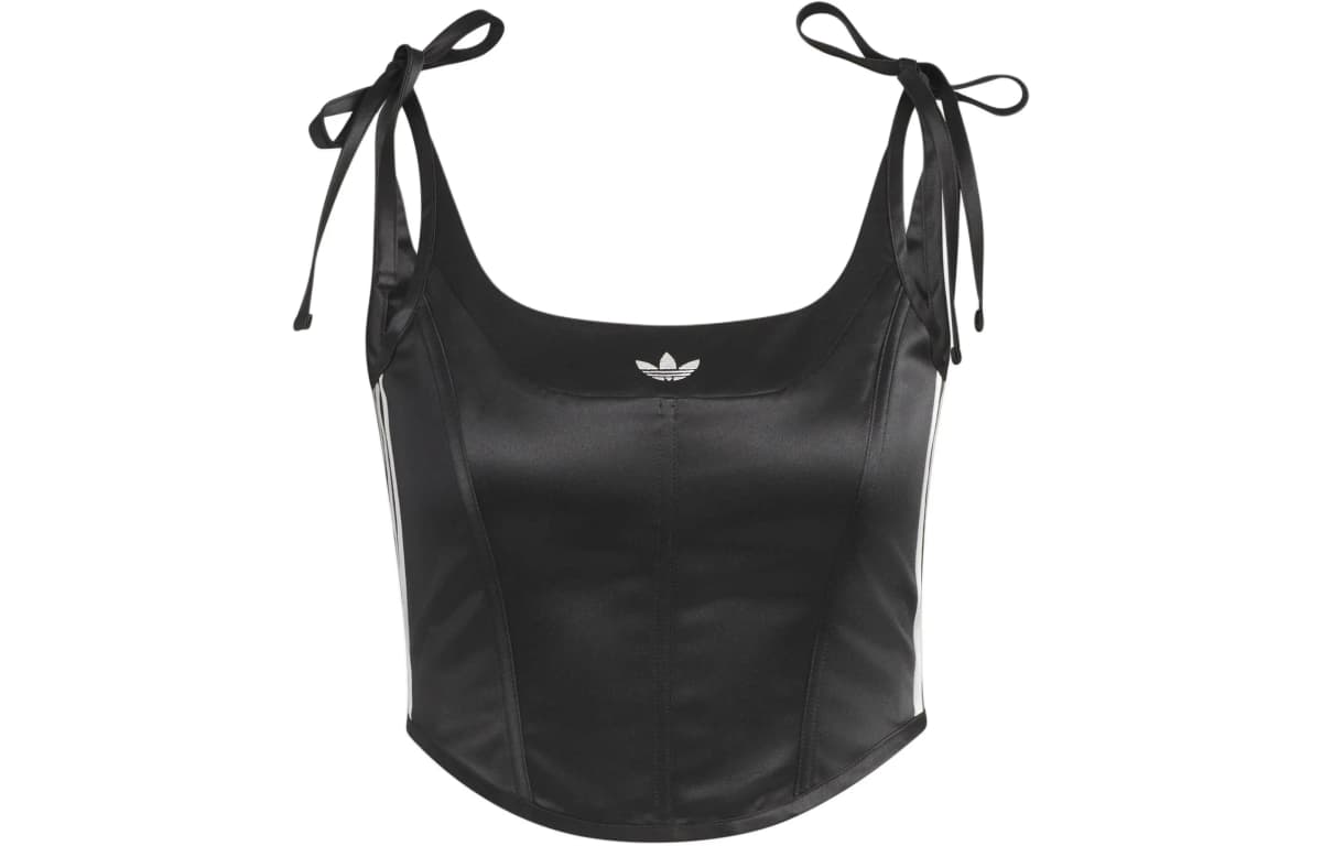 Adidas Originals 3 Stripes ADICOLOR 3 STRIPES CORSET Qadın Mayka Qara