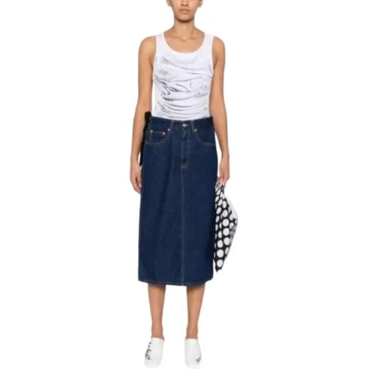 MM6 Maison Margiela Denim Wrap Midi Skirt 2