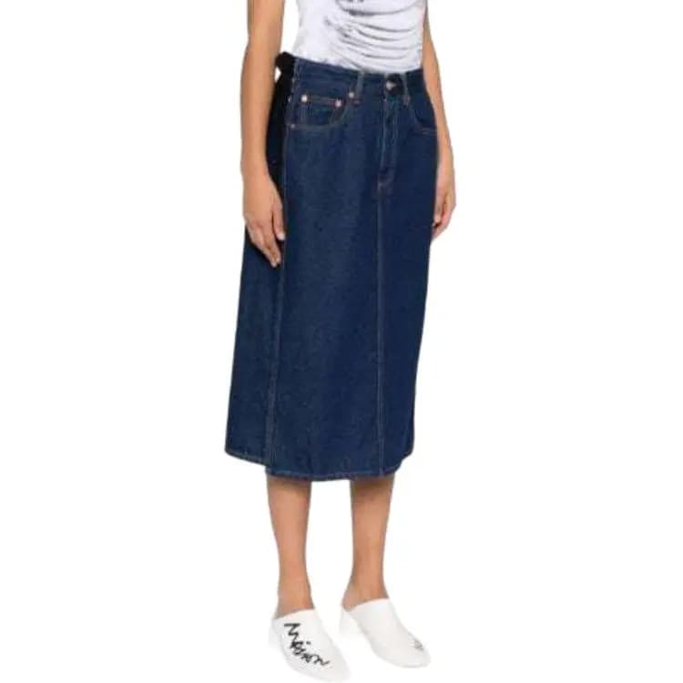 MM6 Maison Margiela Denim Wrap Midi Skirt 4