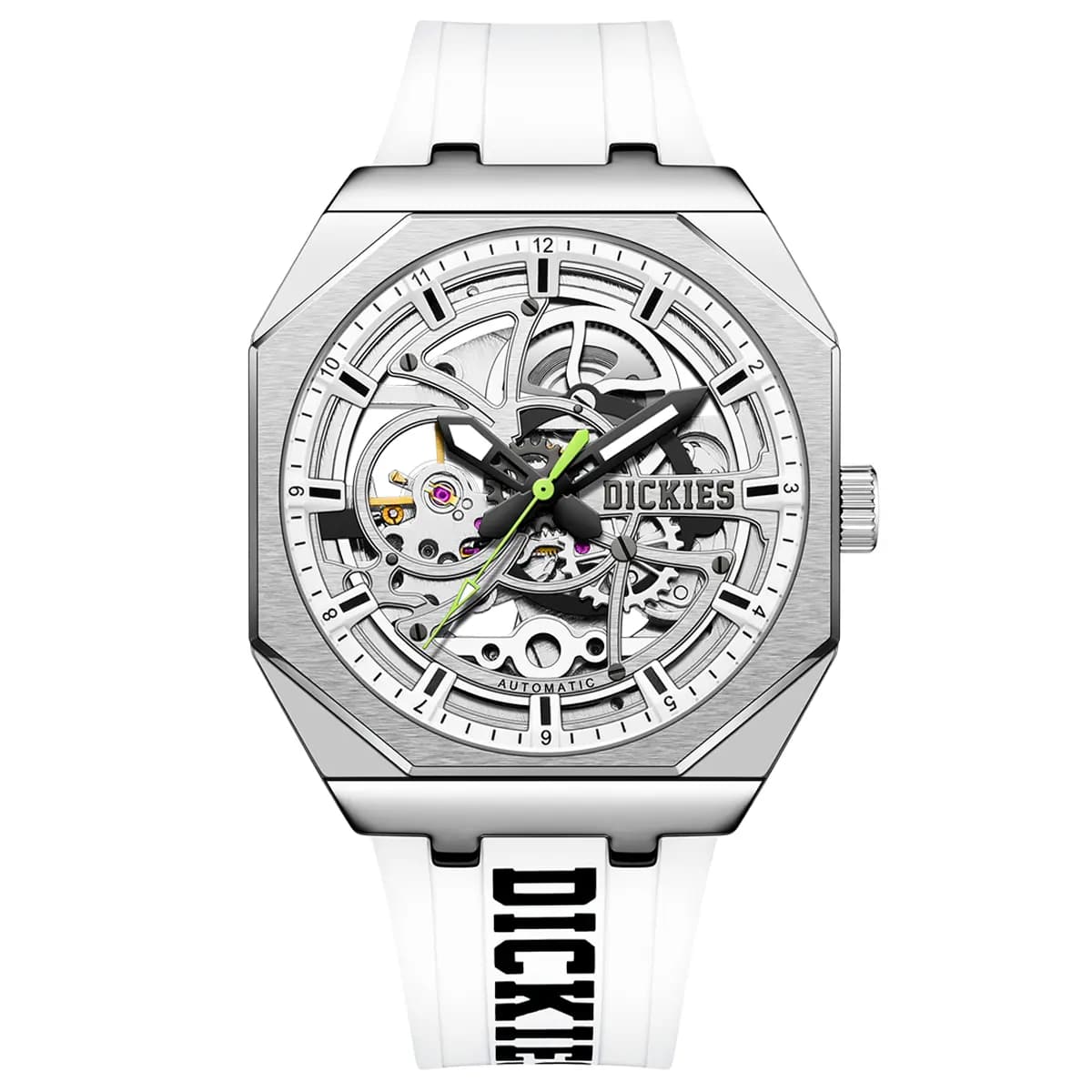 Dickies Starlight Collection Wrist Watch Mechanical Movement Stainless Steel Watchband Cut-Out Dial Unisex Box