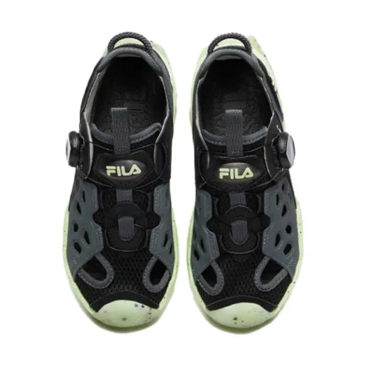 FILA KIDS Slip-Resistant Children's Sandals Black Gray Green Teenagers 5