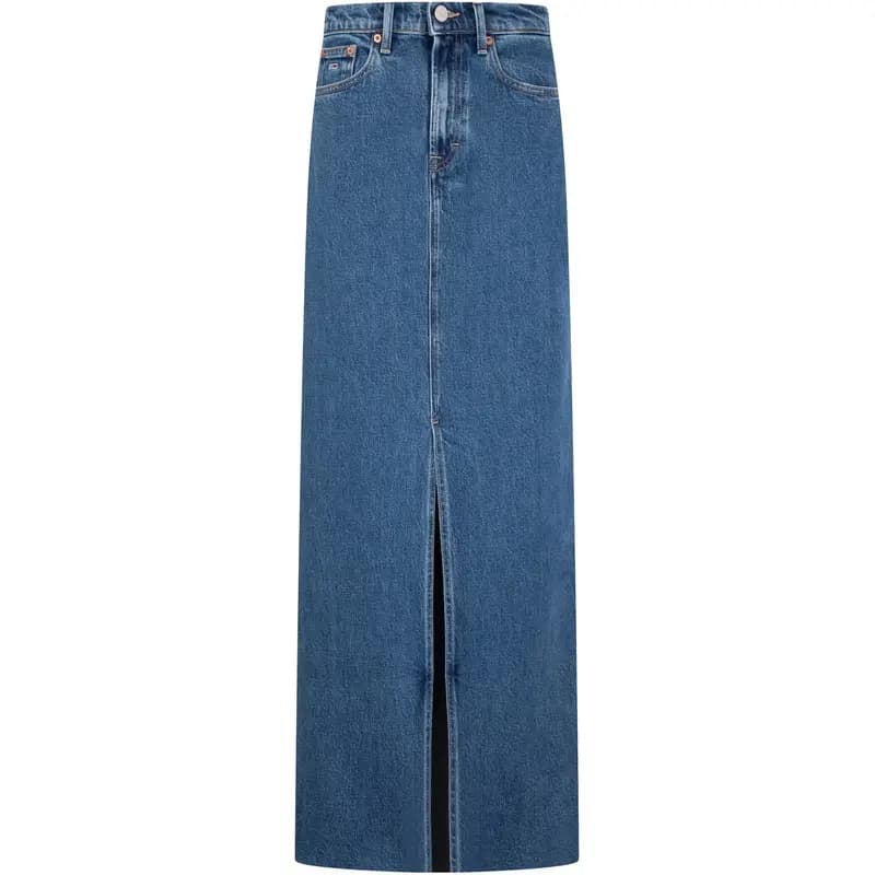 Tommy Hilfiger Denim Qadın Uzun Ətək Tünd Mavi