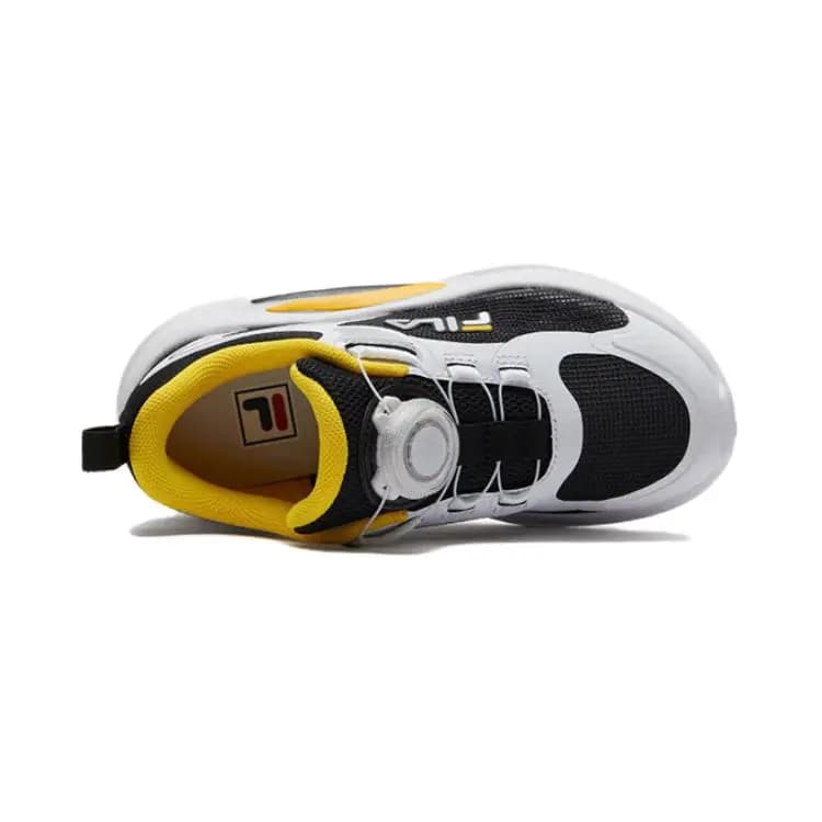 FILA KIDS Slip-Resistant Anti-Kick Cushioning Kids' Training Shoes Black White Children Aged 3-7 Years Old 4