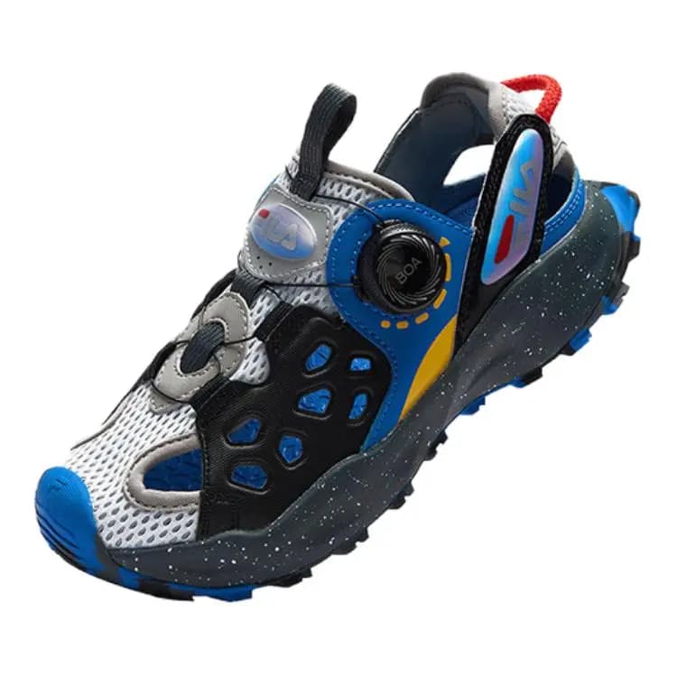 FILA KIDS Slip Resistant Breathable Children's Sandals Gray Black Teenagers 2