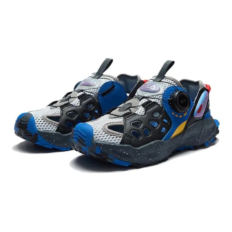 FILA KIDS Slip Resistant Breathable Children's Sandals Gray Black Teenagers 3
