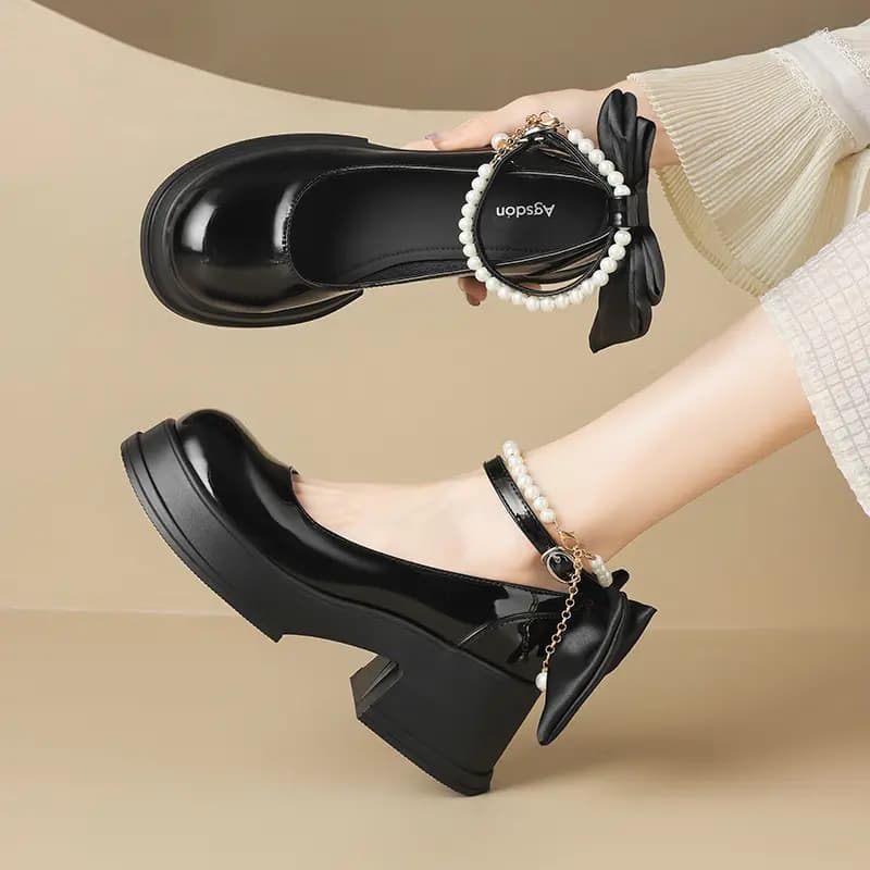 AGSDON Mary Jane Shoes 6.5cm Women's 10