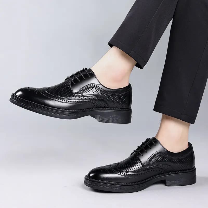 Mulinsen Two-Layer Cowhide British Brogue Dress Shoes Men's 5