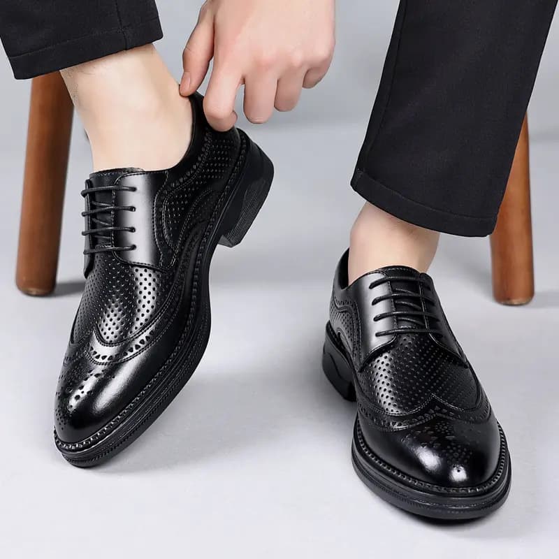 Mulinsen Two-Layer Cowhide British Brogue Dress Shoes Men's 6