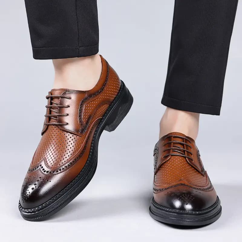 Mulinsen Two-Layer Cowhide British Brogue Dress Shoes Men's 13
