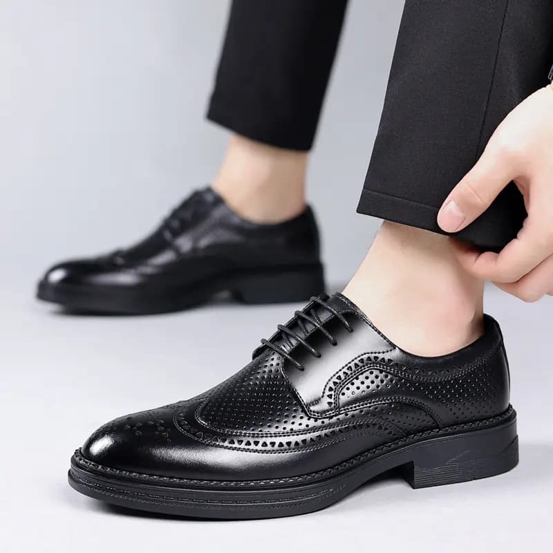 Mulinsen Two-Layer Cowhide British Brogue Dress Shoes Men's 4