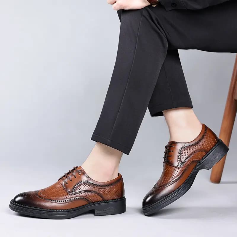 Mulinsen Two-Layer Cowhide British Brogue Dress Shoes Men's 11