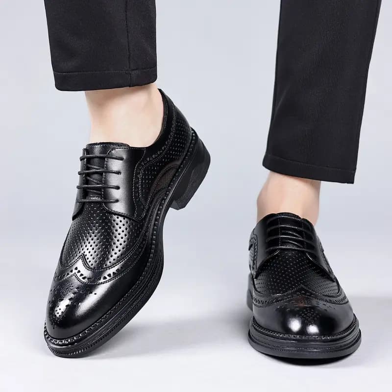 Mulinsen Two-Layer Cowhide British Brogue Dress Shoes Men's 3