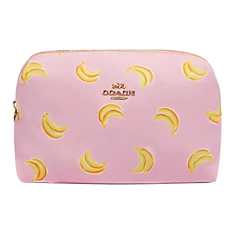 COACH Banana Print Qadın Kosmetika Çantası Çəhrayı