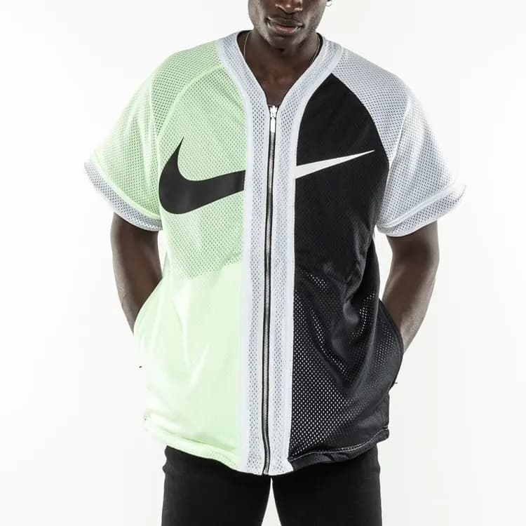 Nike Kişi Beysbol Köynəyi Qara/Ağ/Sarı 4